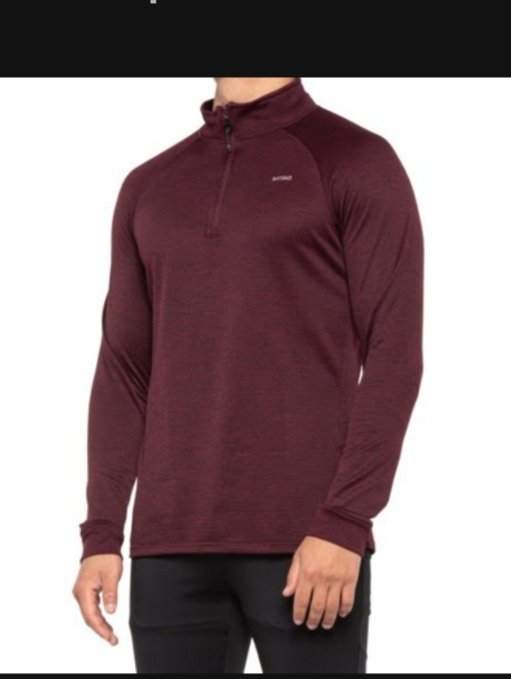 Men's Skora Brushed Honeycomb Shirt Quarter Zip Neck Long Sleeve XL Burgundy NWT